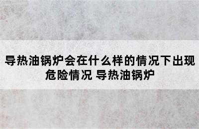 导热油锅炉会在什么样的情况下出现危险情况 导热油锅炉